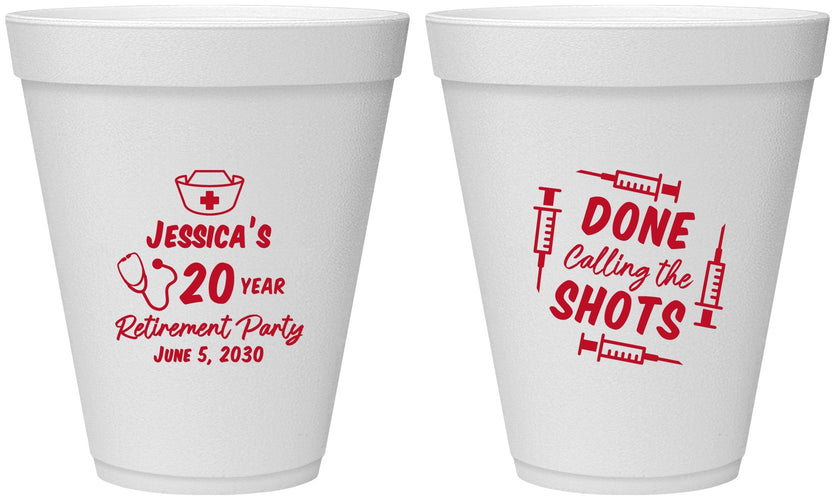 Personalized Retirement 12 oz Foam Cups - Nurse | 150026