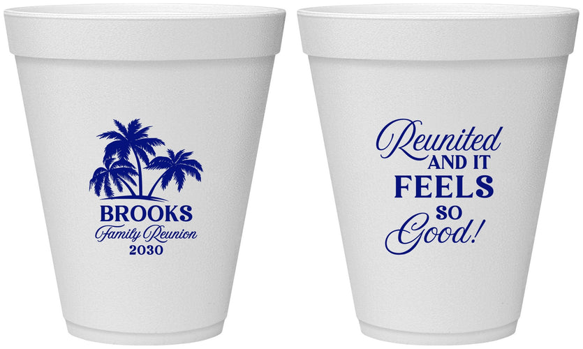 Personalized Family Reunion 12 oz Foam Cups - Beach Reunited | 160017