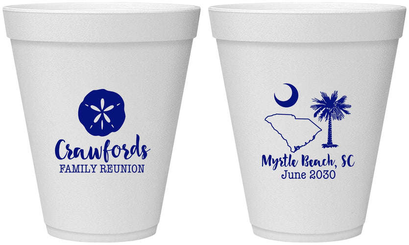 Personalized Family Reunion 12 oz Foam Cups - South Carolina | 160018