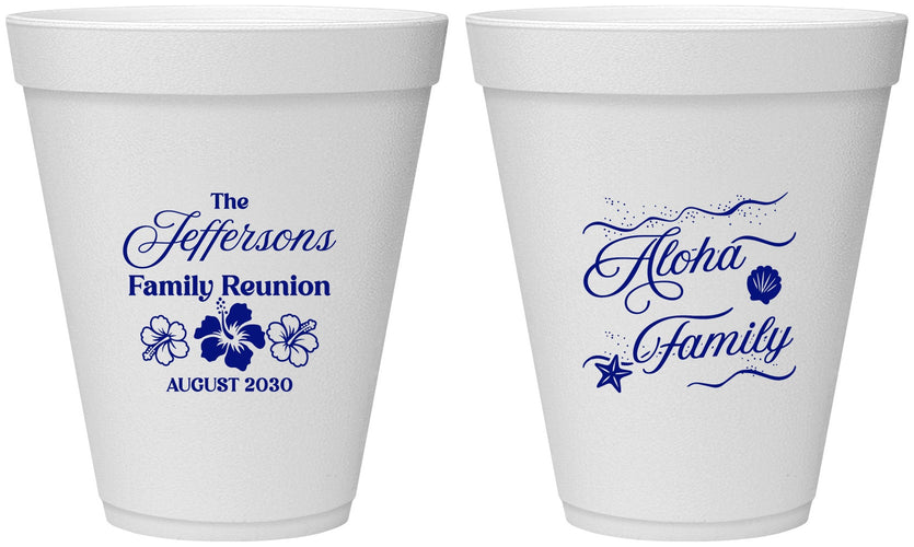 Personalized Family Reunion 12 oz Foam Cups - Hawaii | 160032