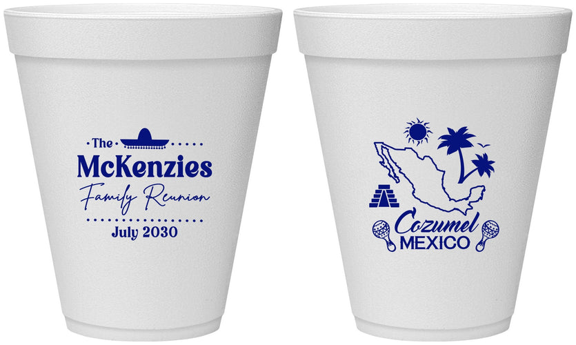 Personalized Family Reunion 12 oz Foam Cups - Mexico | 160033