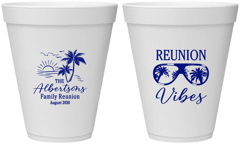 Personalized Family Reunion 12 oz Foam Cups - Beach | 160034