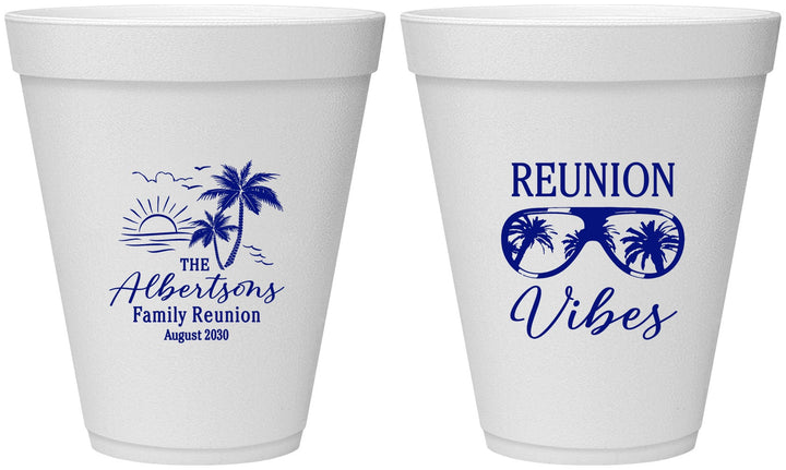 Personalized Family Reunion 12 oz Foam Cups - Beach | 160034