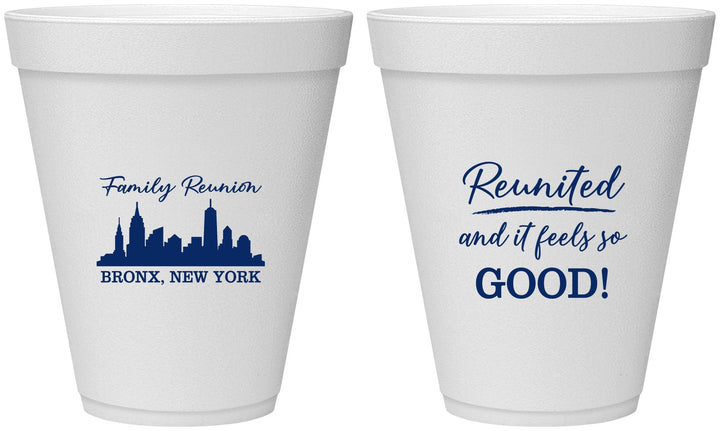 Personalized Family Reunion 12 oz Foam Cups - New York | 160039