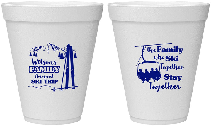 Personalized Family Reunion 12 oz Foam Cups - Ski Trip | 160040