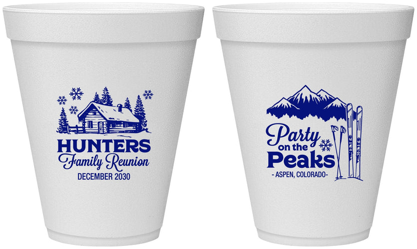 Personalized Family Reunion 12 oz Foam Cups - Ski Trip | 160042