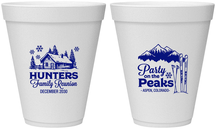 Personalized Family Reunion 12 oz Foam Cups - Ski Trip | 160042