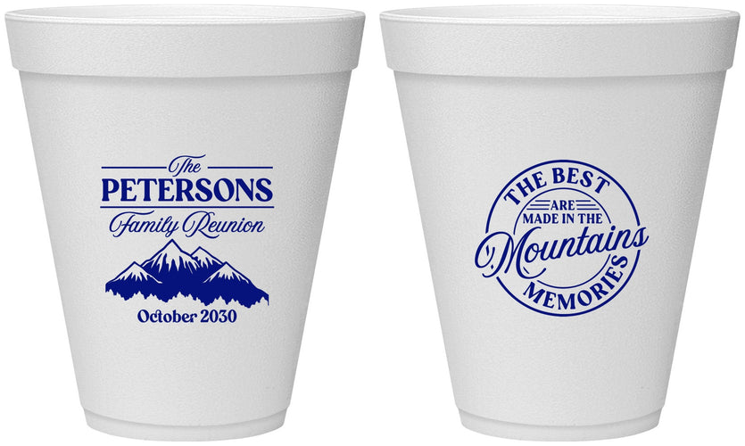 Personalized Family Reunion 12 oz Foam Cups - Mountains | 160043