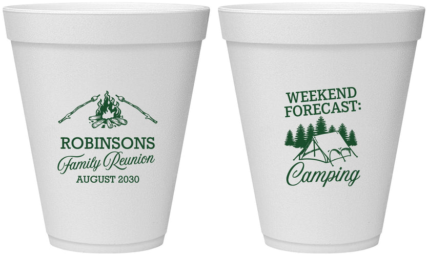 Personalized Family Reunion 12 oz Foam Cups - Camping | 160044