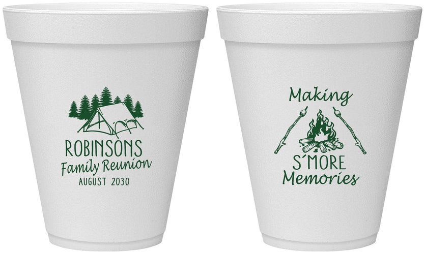 Personalized Family Reunion 12 oz Foam Cups - Camping | 160046