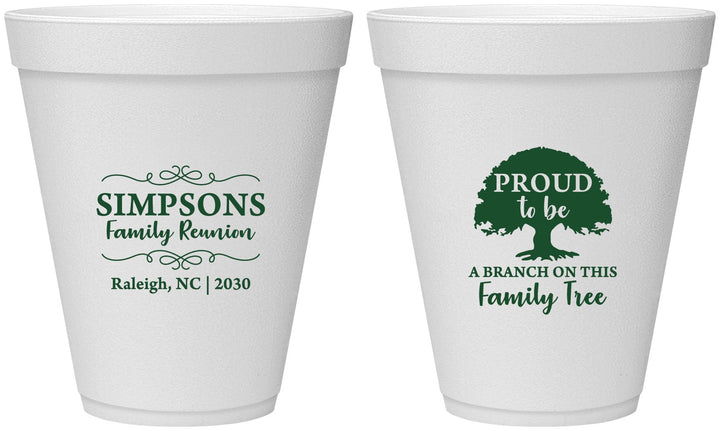 Personalized Family Reunion 12 oz Foam Cups - Family Tree | 160050