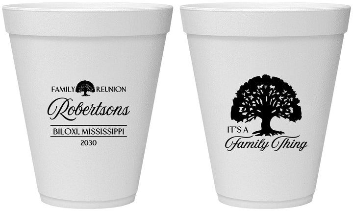 Personalized Family Reunion 12 oz Foam Cups - Tree Family Thing | 160054