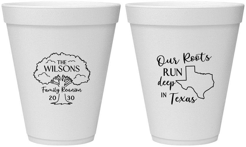 Personalized Family Reunion 12 oz Foam Cups - Texas | 160055