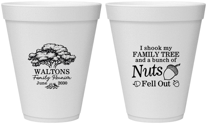 Personalized Family Reunion 12 oz Foam Cups - Tree | 160058