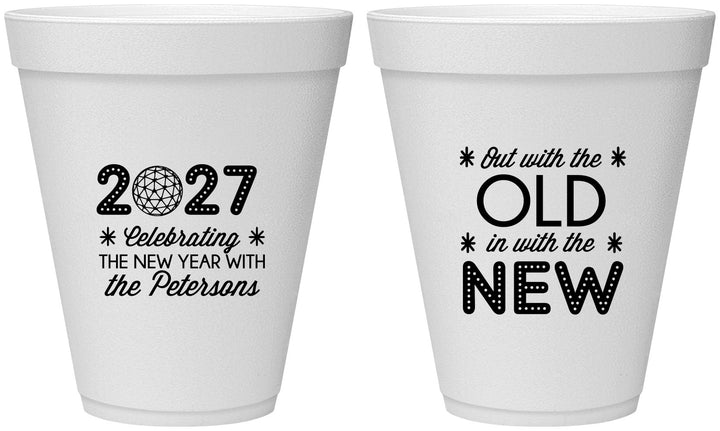 Personalized New Years 12 oz Foam Cups - 2027 Out With The Old | 170000