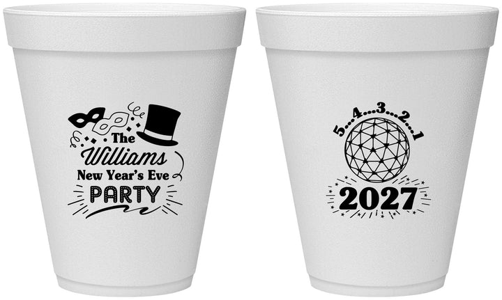Personalized New Years 12 oz Foam Cups - 2027 Ball | 170005