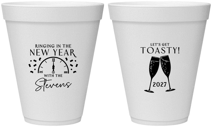 Personalized New Years 12 oz Foam Cups - 2027 Toast | 170008