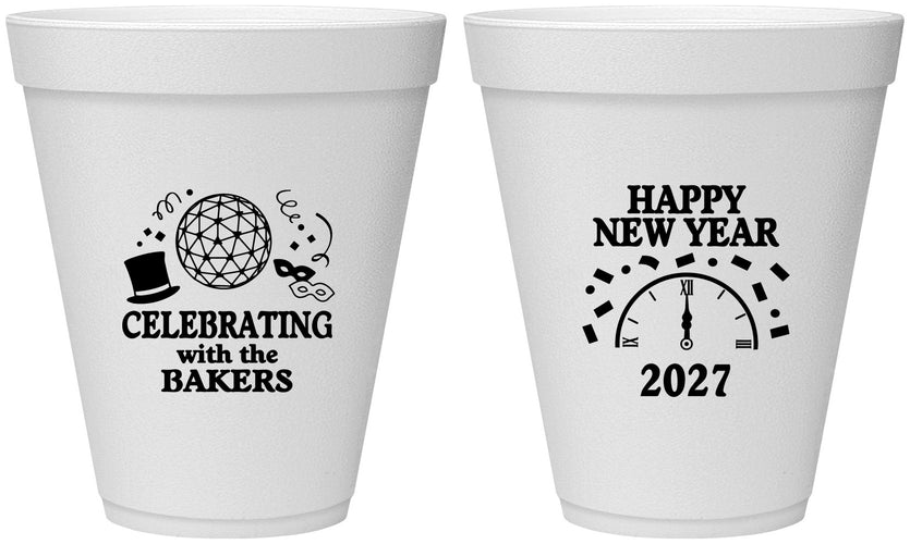Personalized New Years 12 oz Foam Cups - 2027 Countdown | 170010