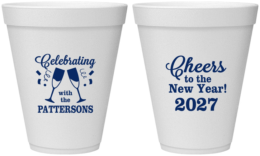 Personalized New Years 12 oz Foam Cups - 2027 Cheers | 170011