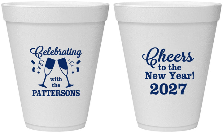 Personalized New Years 12 oz Foam Cups - 2027 Cheers | 170011