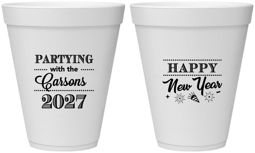 Personalized New Years 12 oz Foam Cups - 2027 Nye | 170016