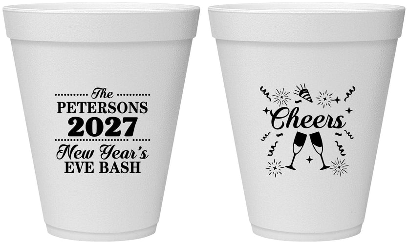 Personalized New Years 12 oz Foam Cups - 2027 Cheers | 170017