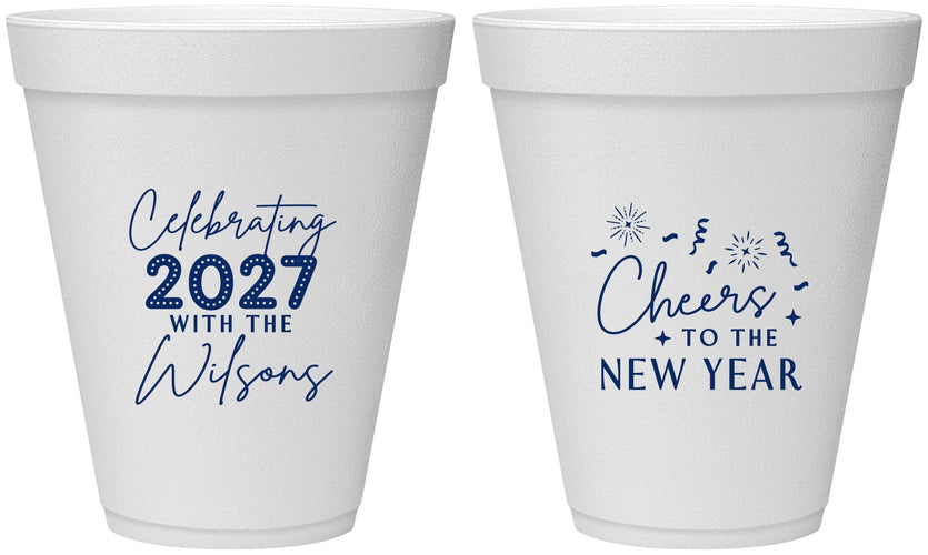 Personalized New Years 12 oz Foam Cups - 2027 Cheers | 170019