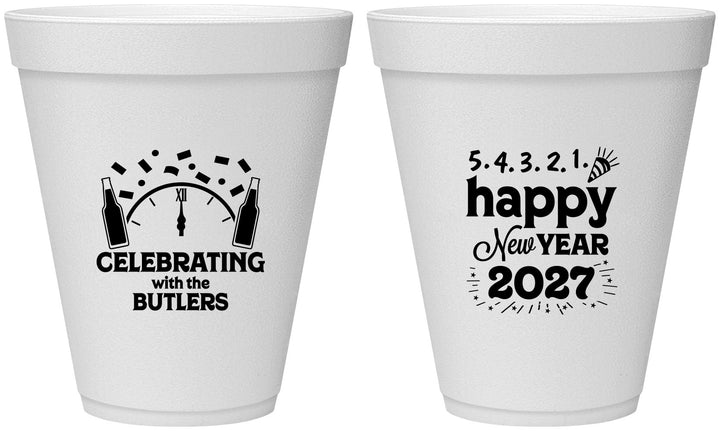 Personalized New Years 12 oz Foam Cups - 2027 Countdown | 170021