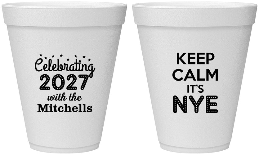Personalized New Years 12 oz Foam Cups - 2027 Nye | 170025
