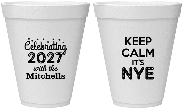 Personalized New Years 12 oz Foam Cups - 2027 Nye | 170025