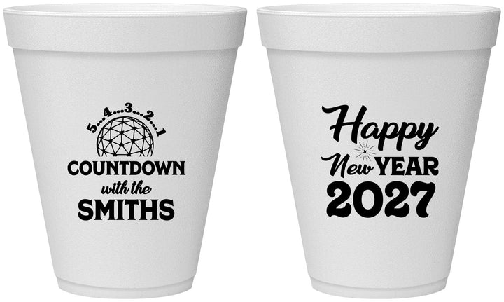 Personalized New Years 12 oz Foam Cups - 2027 Countdown | 170026