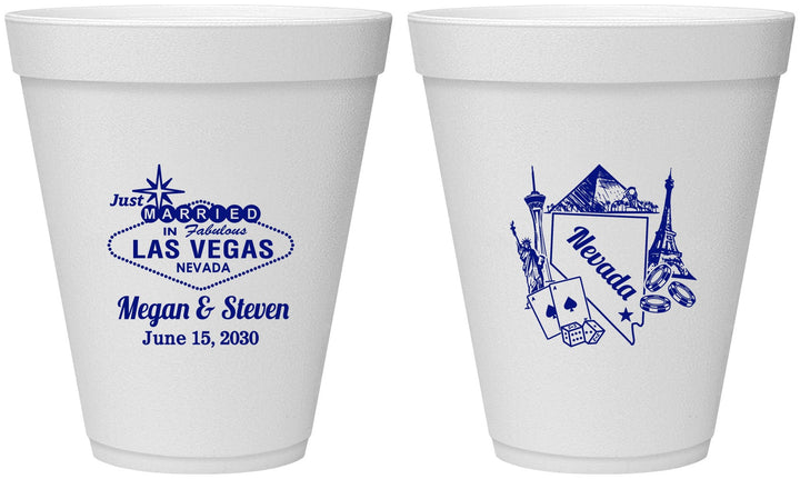 Personalized Wedding 12 oz Foam Cups - Nevada | 177