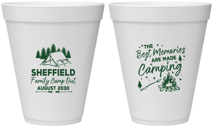 Personalized Family Vacation 12 oz Foam Cups - Camping Park | 180015