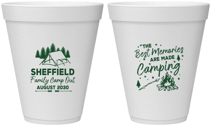 Personalized Family Vacation 12 oz Foam Cups - Camping Park | 180015