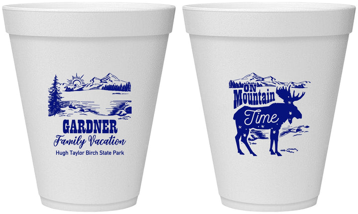 Personalized Family Vacation 12 oz Foam Cups - Mountain | 180029