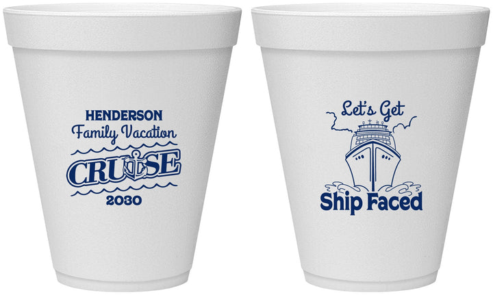 Personalized Family Vacation 12 oz Foam Cups - Cruise | 180038