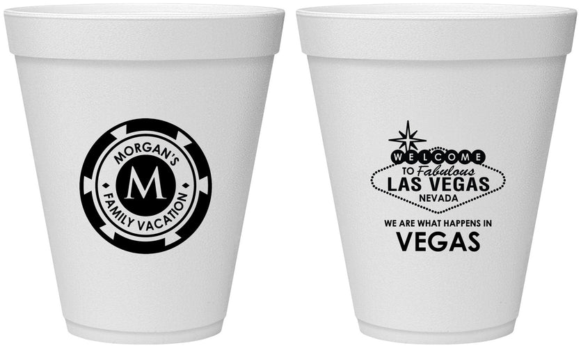 Personalized Family Vacation 12 oz Foam Cups - Las Vegas | 180049