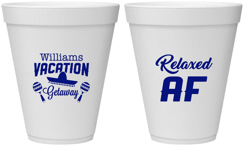 Personalized Family Vacation 12 oz Foam Cups - Beach | 180059