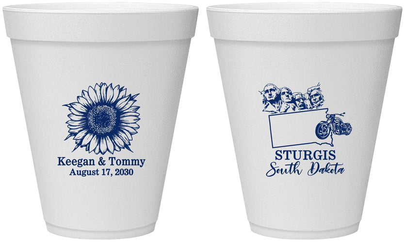 Personalized Wedding 12 oz Foam Cups - South Dakota | 190