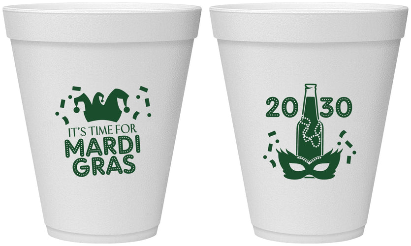 Personalized Mardi Gras 12 oz Foam Cups - New Orleans | 190003