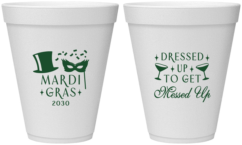 Personalized Mardi Gras 12 oz Foam Cups - Fleur De Lis | 190015