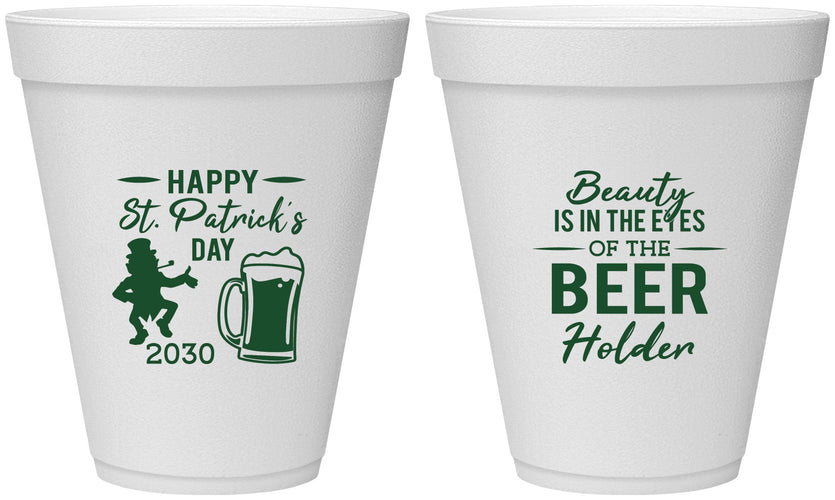 Personalized St Patricks Day 12 oz Foam Cups - Leprechaun | 200019