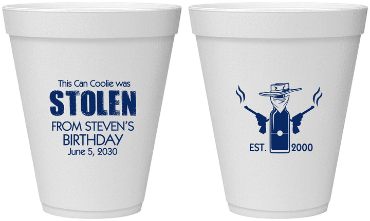 Personalized Birthday 12 oz Foam Cups - 30th | 20007