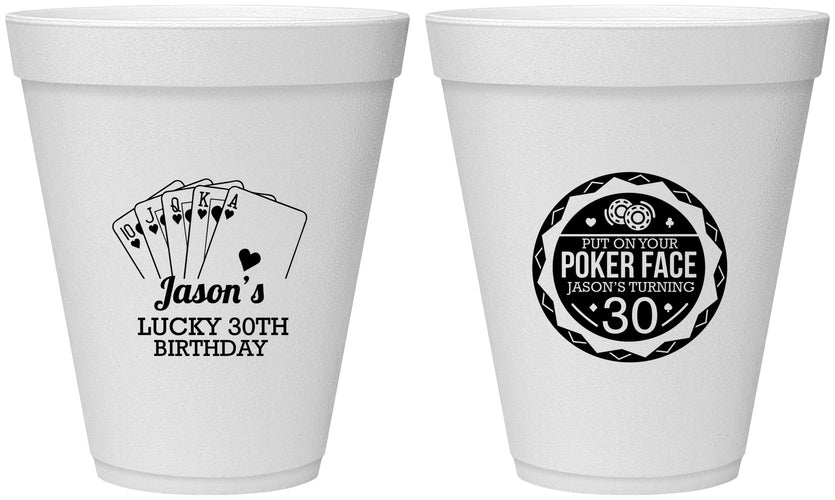 Personalized Birthday 12 oz Foam Cups - 30th Las Vegas | 20060