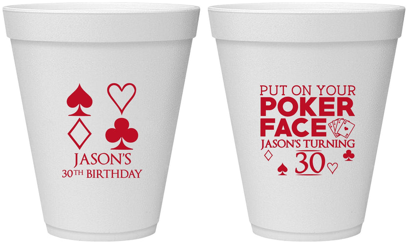 Personalized Birthday 12 oz Foam Cups - 30th Las Vegas | 20062