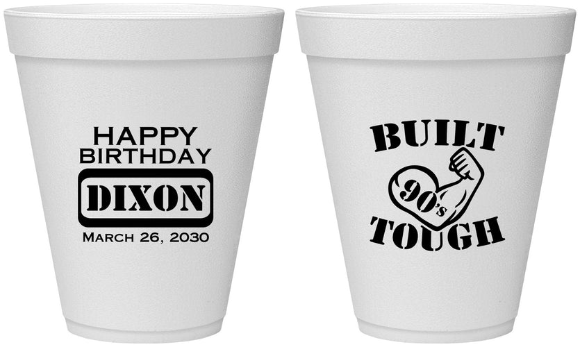 Personalized Birthday 12 oz Foam Cups - Built Tough | 20078