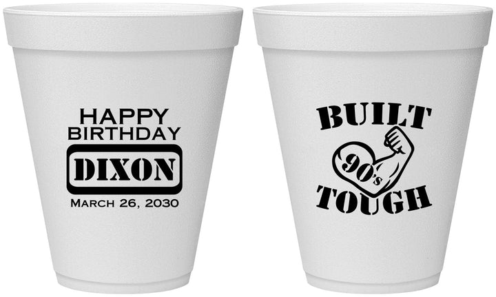 Personalized Birthday 12 oz Foam Cups - Built Tough | 20078