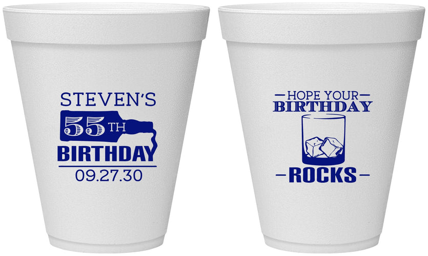 Personalized Birthday 12 oz Foam Cups - 55th | 20090