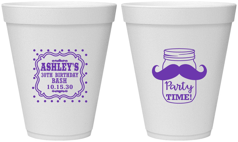 Personalized Birthday 12 oz Foam Cups - 20th | 20096