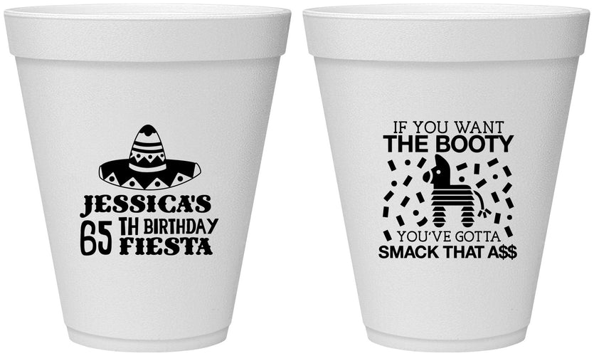 Personalized Birthday 12 oz Foam Cups - 65th Mexico | 20108